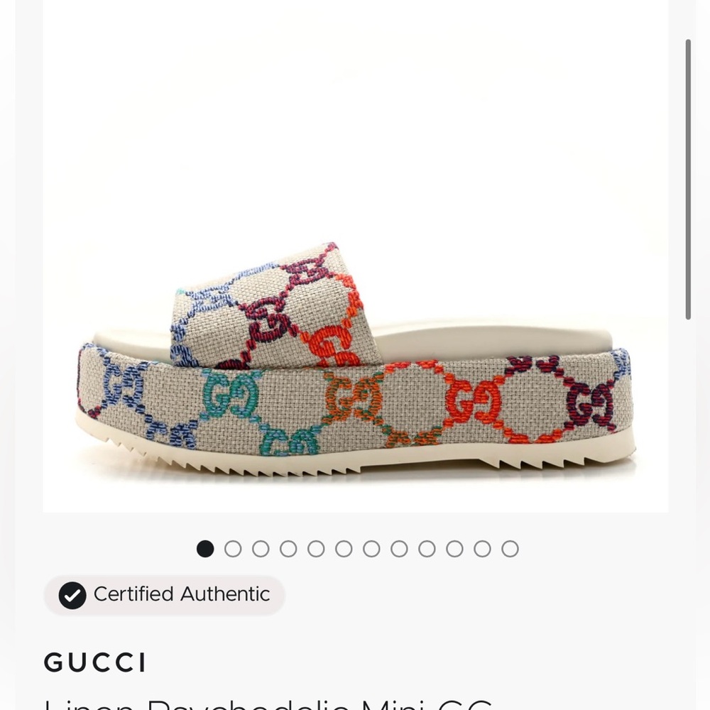 Linen Psychedelic Mini GG Monogram Angelina Platform 55mm